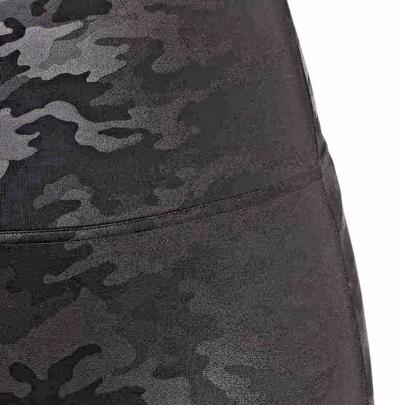 SPANX Pants - NWT SPANX FAUX LEATHER MATT BLACK CAMO LEGGINGS